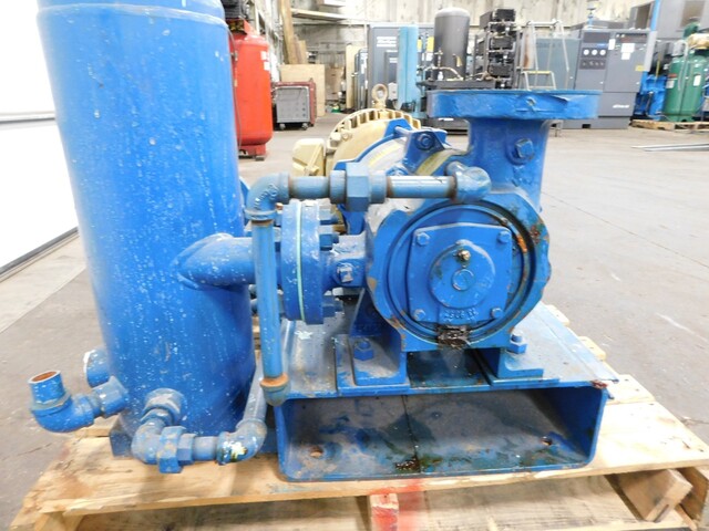 Nash #GL-45/7, liquid ring vacuum pump, pump skid with 15 HP motor & control cabinet, 480 V., 2006 - Image 8