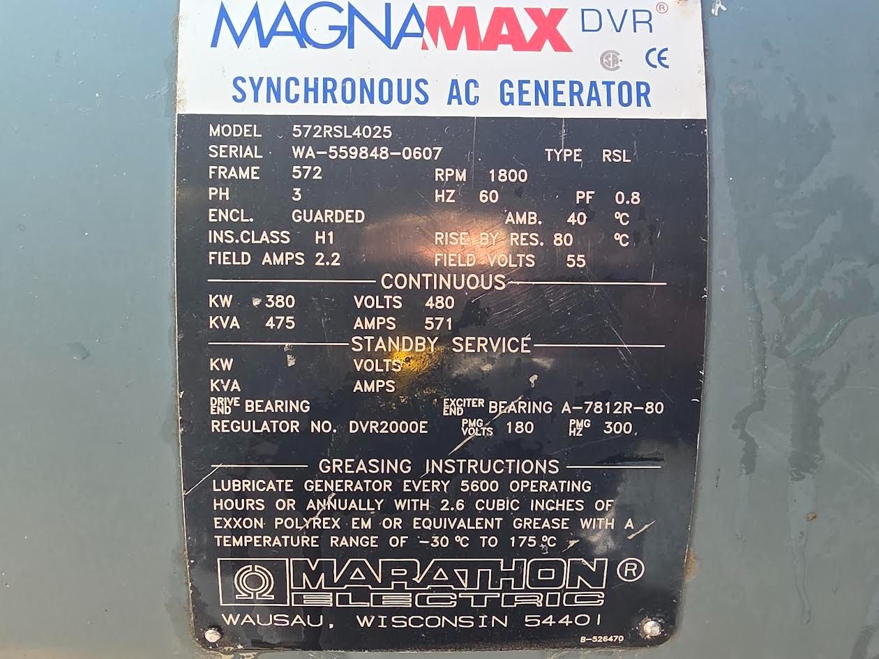 380 KW Detroit #14L, diesel generator set, 480 Volts, 3-phase - Image 7