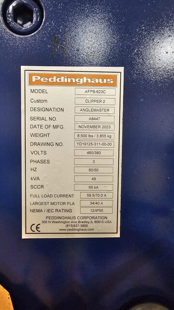 Peddinghaus #Anglemaster-AFPS-623C, angle lines, 460/380 V., NEMA 12, IP55, New, 2023 - Image 5