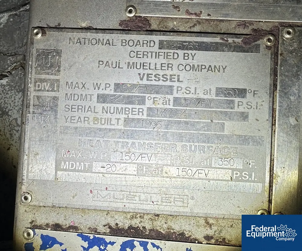 Rosenmund #APOVAC-3817, Filter Dryer, 86 sq.ft., Stainless Steel, 50/150 psi, 1996 - Image 2