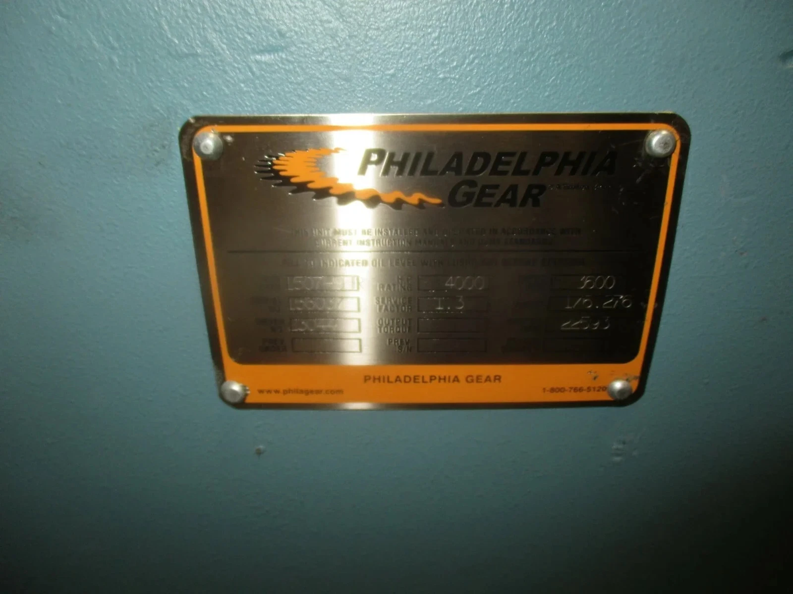4000 HP @ 3600 RPM, Philadelphia #1507HSHR, gear reducer, 6.27:1 ratio, new - Image 3