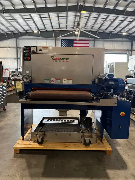 37" x 60" Timesavers #2111-13-0, wet sander, 15-30 FPM, 5" passline, 6" drum diameter, 2005 - Image 1