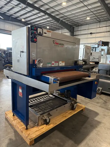37" x 60" Timesavers #2111-13-0, wet sander, 15-30 FPM, 5" passline, 6" drum diameter, 2005 - Image 2