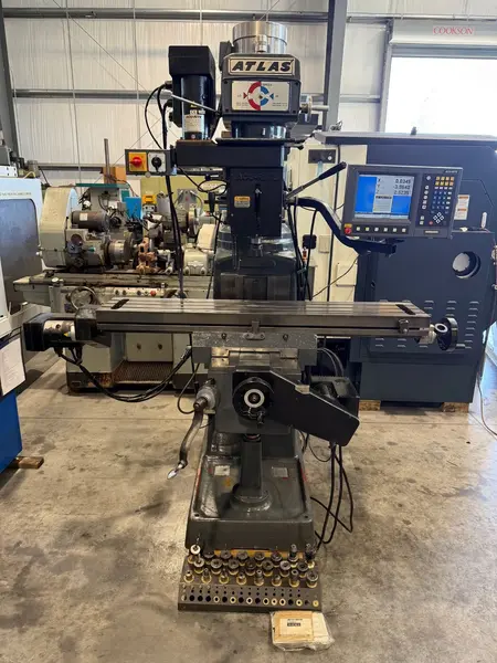 Atlas, Clausing #3VS08, CNC vertical mill, 10" x54" tbl., 3 HP, 39.6" X, 15.6" Y, 15" Z, 60-4300 RPM, R-8 - Image 2