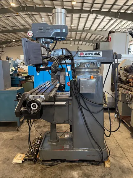 Atlas, Clausing #3VS08, CNC vertical mill, 10" x54" tbl., 3 HP, 39.6" X, 15.6" Y, 15" Z, 60-4300 RPM, R-8 - Image 4