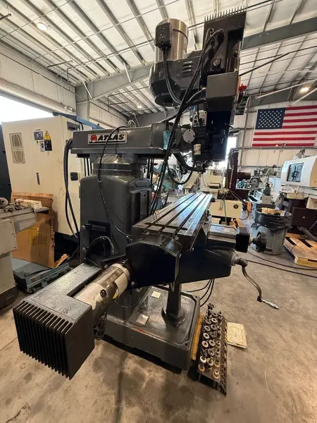 Atlas, Clausing #3VS08, CNC vertical mill, 10" x54" tbl., 3 HP, 39.6" X, 15.6" Y, 15" Z, 60-4300 RPM, R-8 - Image 5