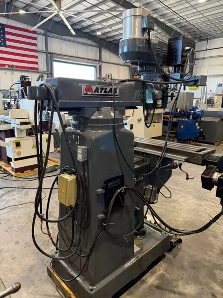 Atlas, Clausing #3VS08, CNC vertical mill, 10" x54" tbl., 3 HP, 39.6" X, 15.6" Y, 15" Z, 60-4300 RPM, R-8 - Image 6