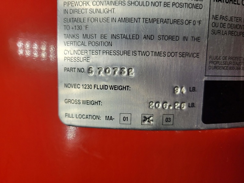 206 lbs. Ansul #570732, Sapphire Clean Agent Fire Suppression System Unit - Image 4