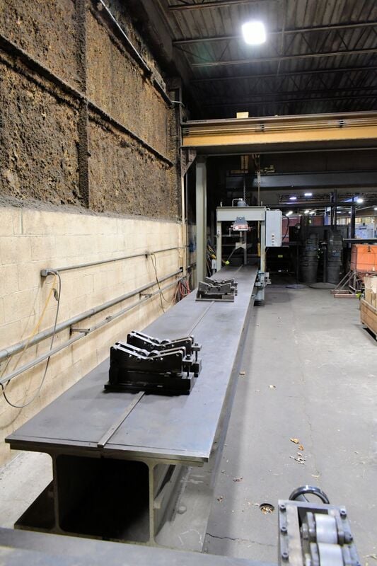 75 Ton, Dake #5-075, Elec-Draulic H frame traveling column hydraulic straighting press, 10" stroke, 2 HP - Image 3