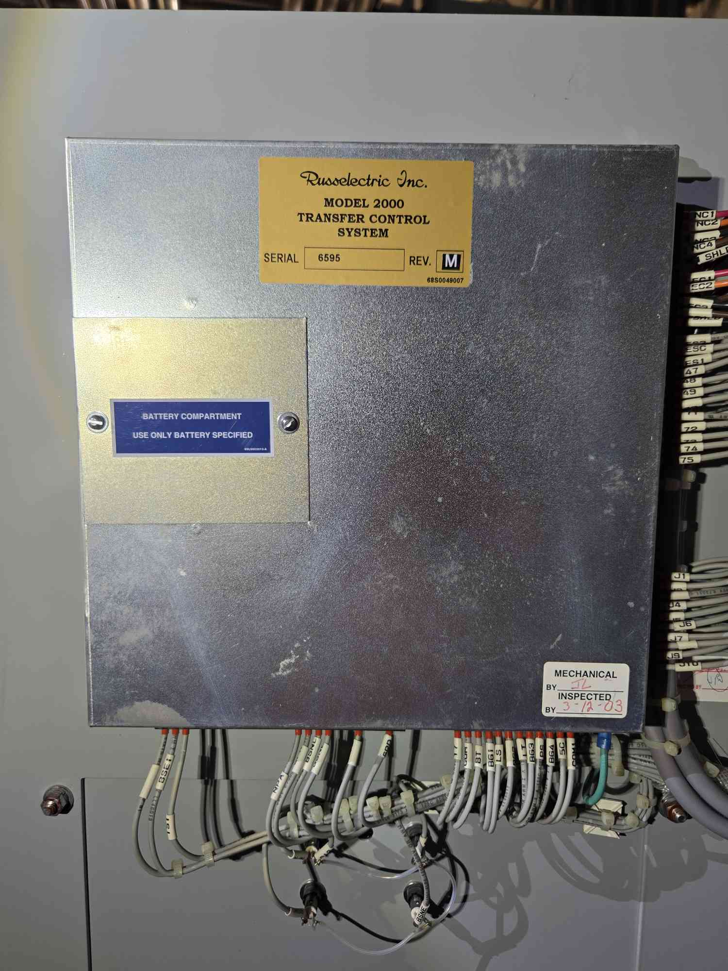 800 Amp. RussElectric, RTBD-8003CEF, Automatic Transfer Switch, 277/480 Volts (2 available) - Image 8