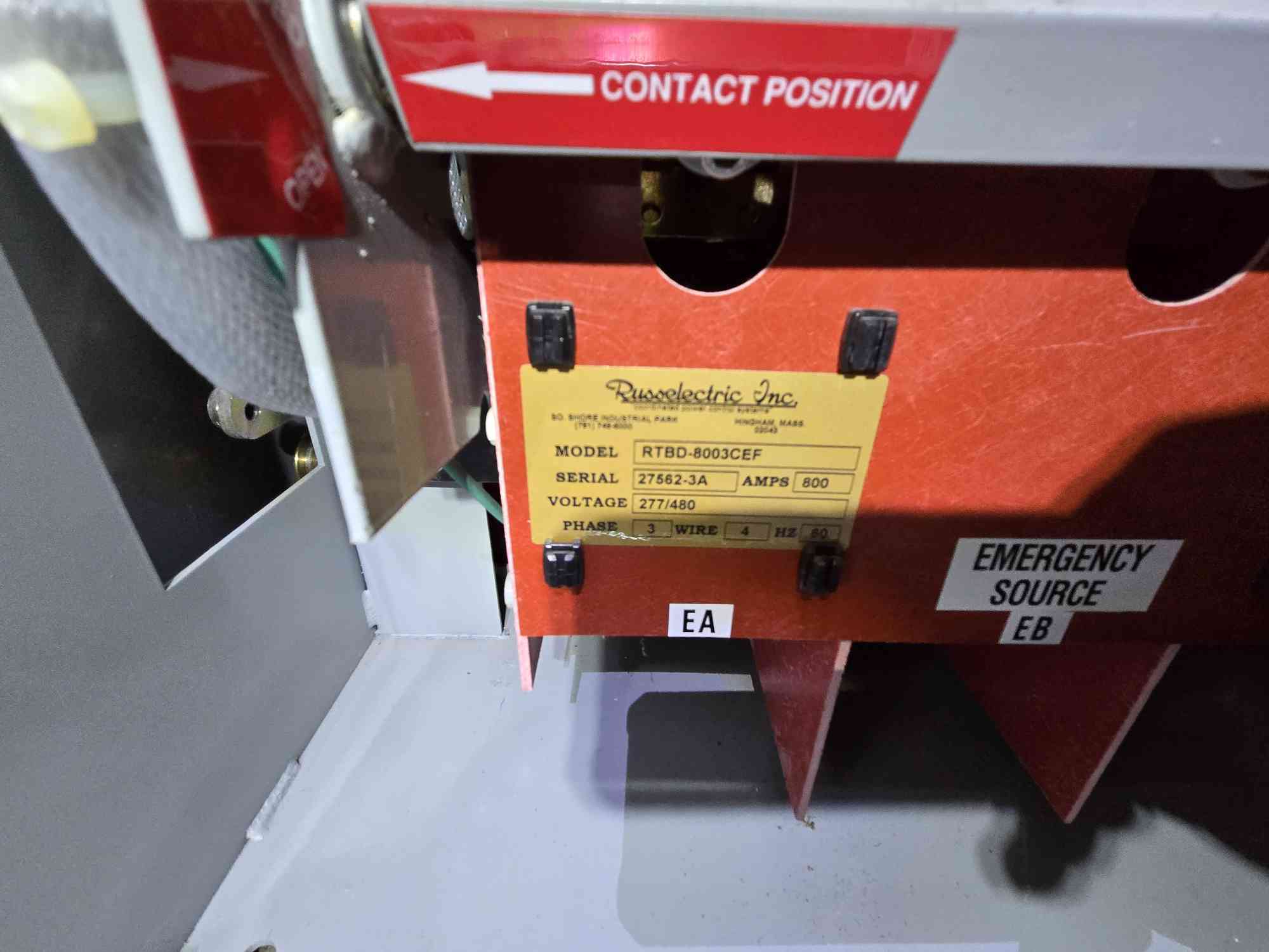 800 Amp. RussElectric, RTBD-8003CEF, Automatic Transfer Switch, 277/480 Volts (2 available) - Image 10