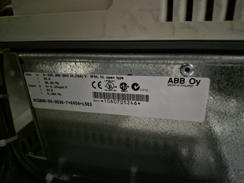 25 HP ABB, ACS800-04-0030-7+K454+L503, AC Variable Frequency Drive, 33 Amp., 600 Volts, 3-Ph. - Image 2