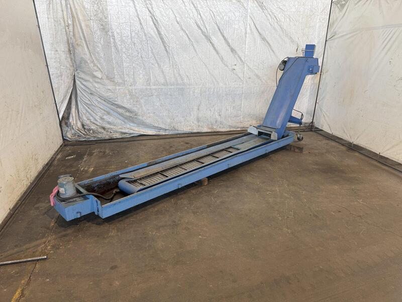 9" wide x 108" long, Hennig #M5, powered chip conveyor, 48" discharge height, 2011 - Image 2