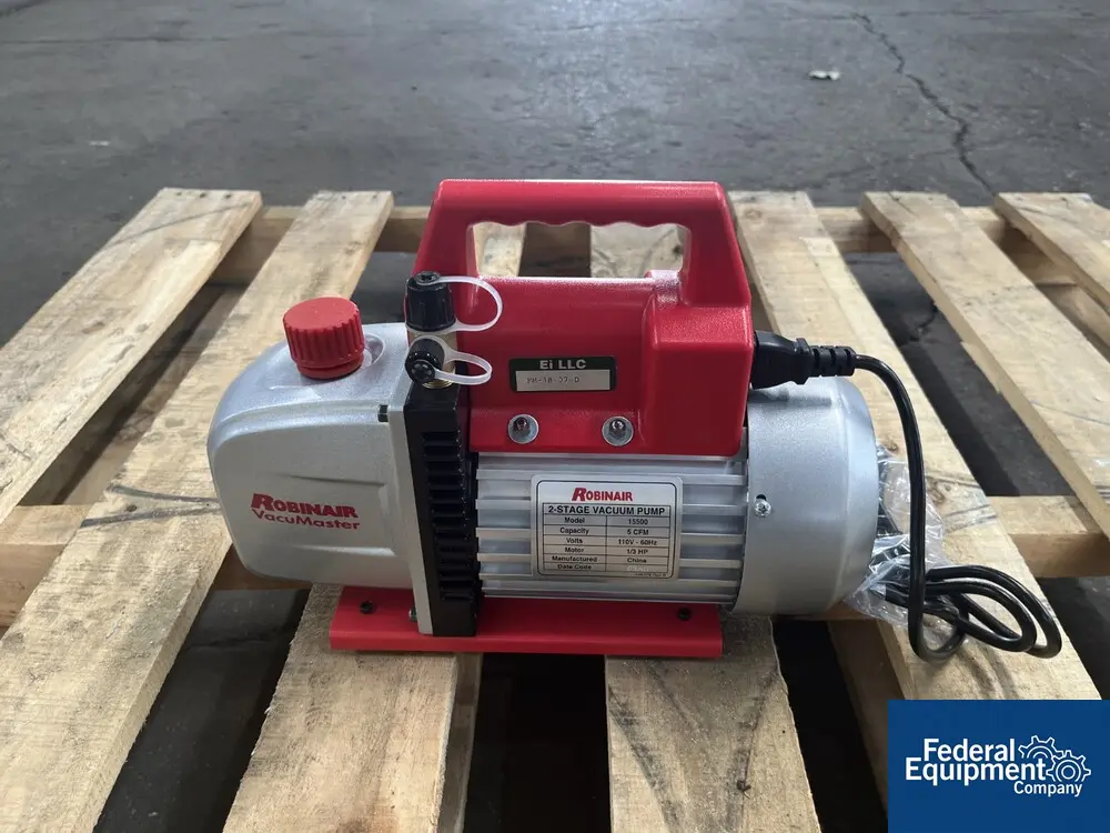 Robinair #15500, 2-Stage Vacuum Pump, 1/3HP, 110 V., 5 cfm, 1ph, in box - Image 3