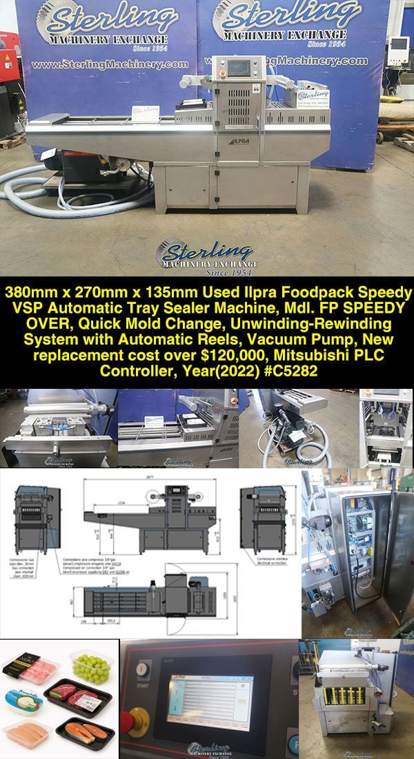 Foodpack Speedy Over, automatic tray sealer machine, 14.96" x 10.2" x 5.31" sealing area, quick mold change - Image 1