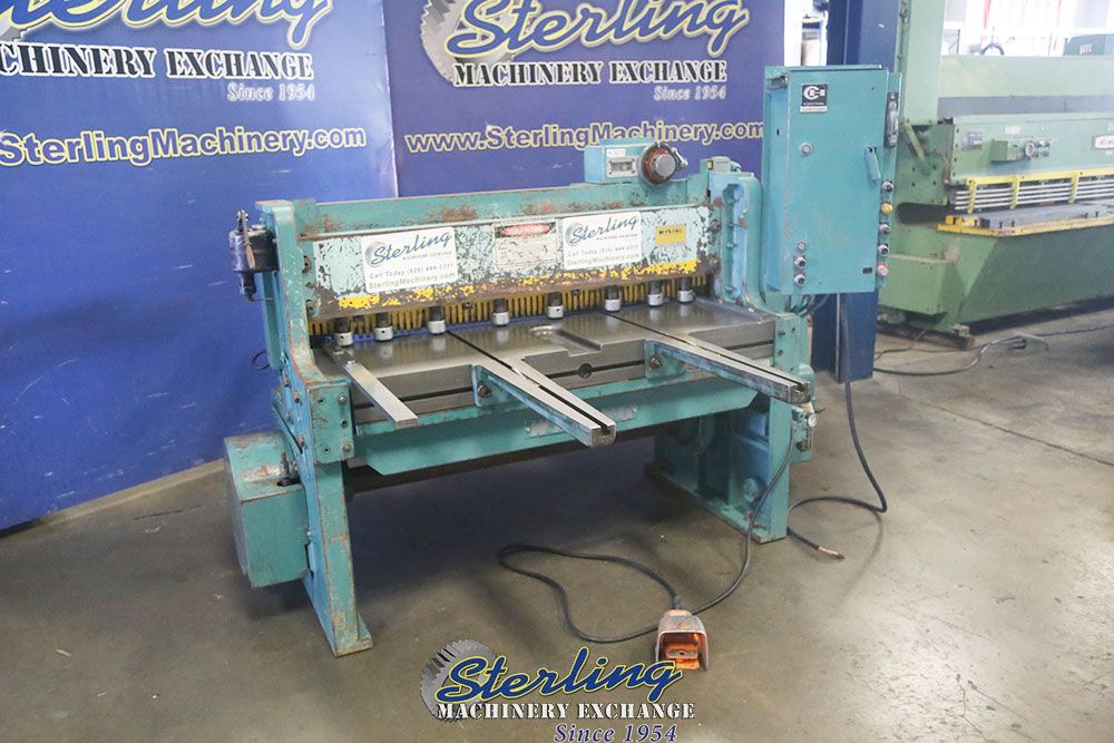 12 gauge x 4' Wysong #1252, mechanical quick power shear, 11/32" rake angle, 8 holddowns, 48" rear operated - Image 3