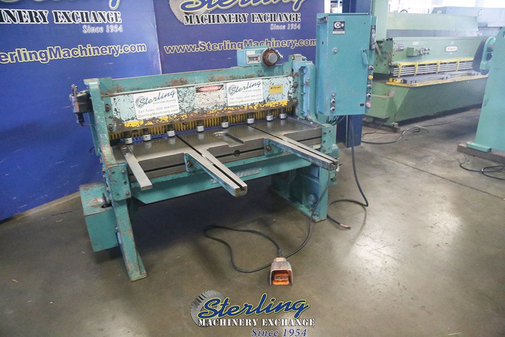 12 gauge x 4' Wysong #1252, mechanical quick power shear, 11/32" rake angle, 8 holddowns, 48" rear operated - Image 4