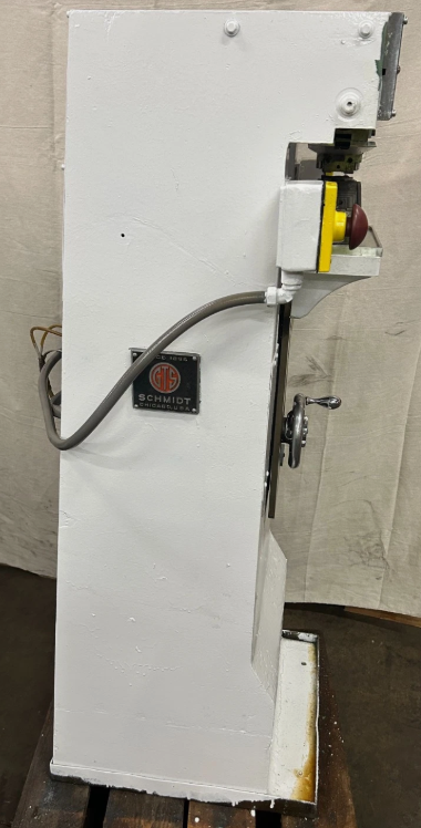 Schmidt #365, Hydraulic Marking Machine, 10" x 5" table, 3" depth throat, 10" between housing, 5/8" Ram - Image 2