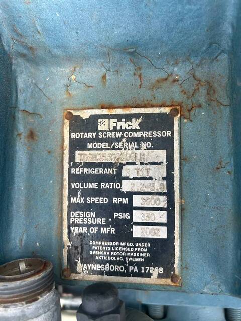 Frick #TDSH355S, Rotary Bare Screw Compressor, R-717 Refrigerant, 3600 RPM, 350 psi, 2002 - Image 10