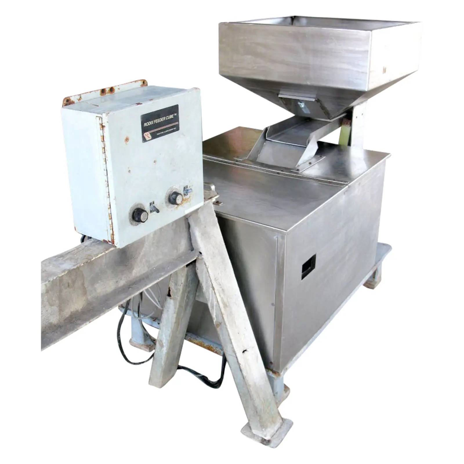 Midwest Feeder, Stainless Steel Feeder w/ Hopper, 50 units per min. per line, 24" L x 24" width x 8" H - Image 1