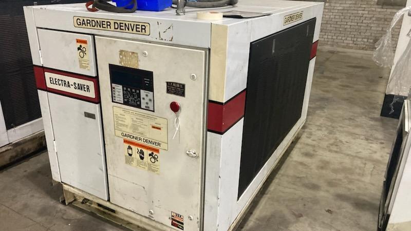 235 cfm, 125 psi, Gardner Denver, turn valve rotary screw air compressor, 50 HP, air cooled oil & after cooler - Image 1