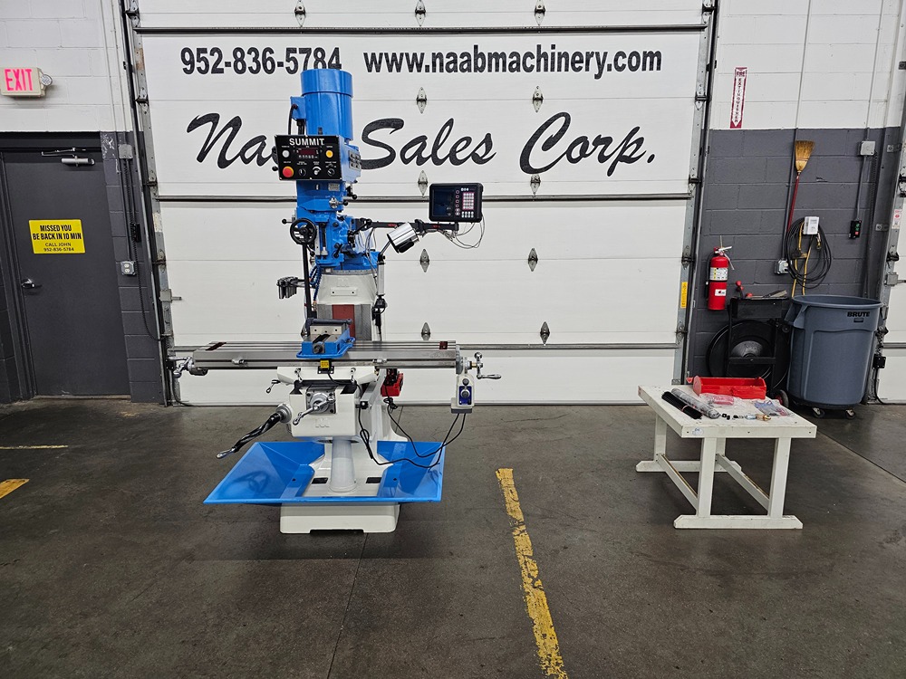 Summit #EVS-349B, milling machine, 9" x49"table, 3 HP, 2-Axis Newall NMS800 digital read out, power feed - Image 2