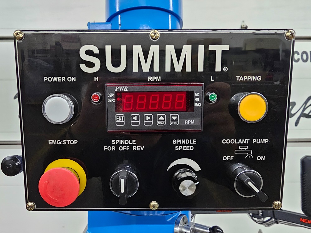 Summit #EVS-349B, milling machine, 9" x49"table, 3 HP, 2-Axis Newall NMS800 digital read out, power feed - Image 9