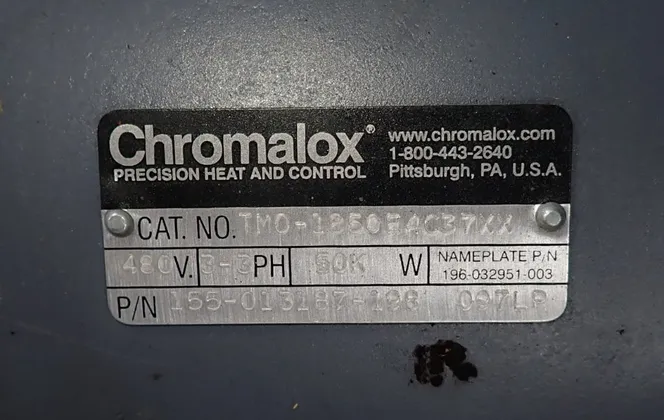 Chromalox #TM0-1850E4C37XX, Oil Heater, 50 kW, 480 V - Image 4