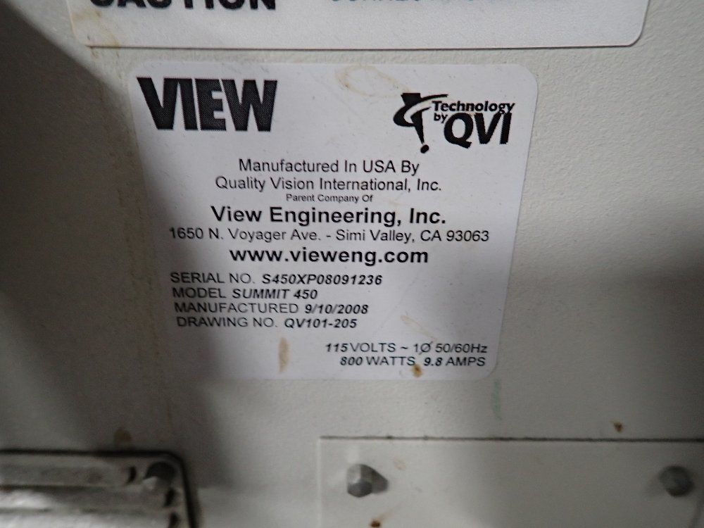 View #Summit-450, coordinate measuring machine, 23" x 20" Table, 1 Phase, 50/60 Hz, 800 Watts, 9.8 Amps, 115 - Image 2