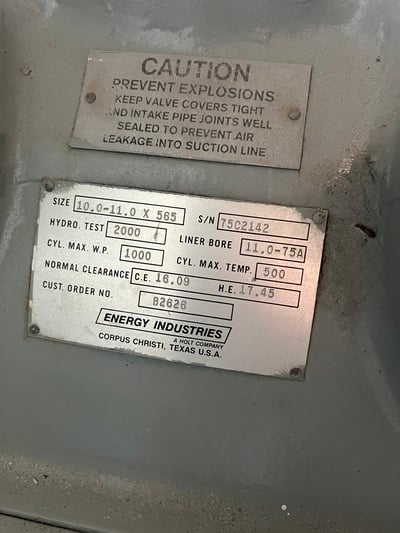 1122 HP Waukesha #L5108GSI EI FE565, Reciprocating Compressor, 3 stage, natural gas engine, 2010 - Image 3