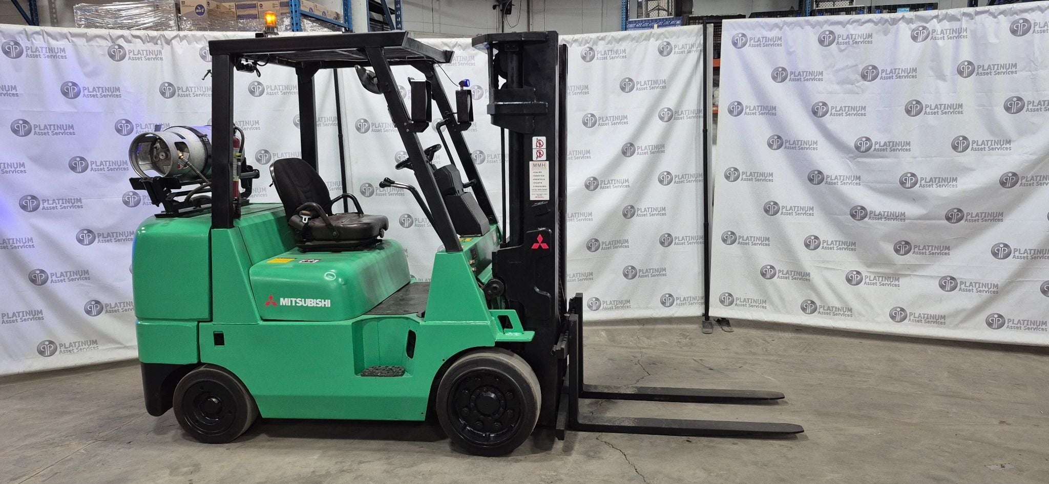 8000 lb. Mitsubishi #FGC40K, LPG forklift, 3 stage, 183" lift, 12463 hours, reconditioned, 2017 - Image 1