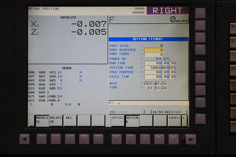Muratec #MW-120, twin spindle CNC lathe, Muratec/Fanuc pendant Control, (2) 3-jaw 8" chucks, 2013 - Image 10