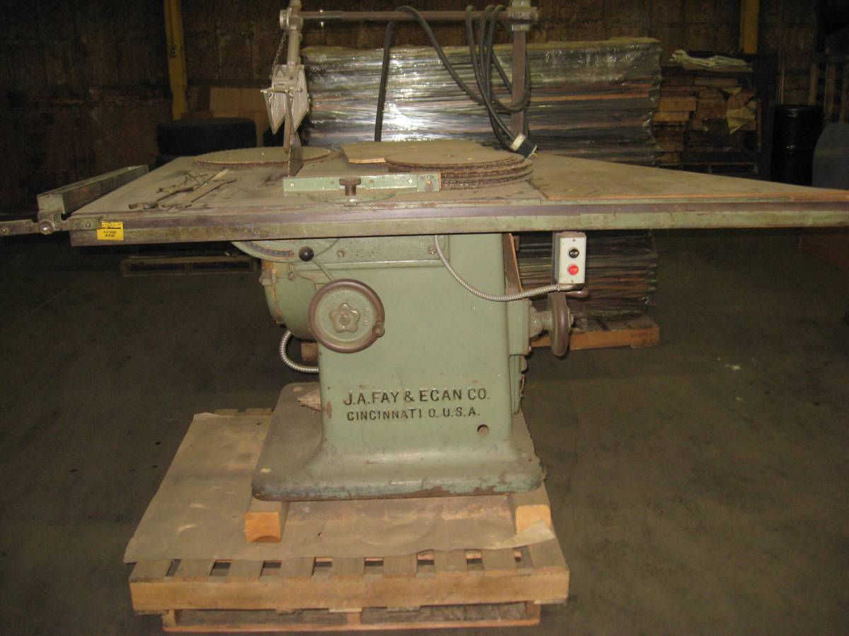 J A Fay & Egan J.A. Fay & Egan #511-Lightning, Tilting Arbor Table Saw, 220 V., 3ph, w/ starter & blades - Image 1