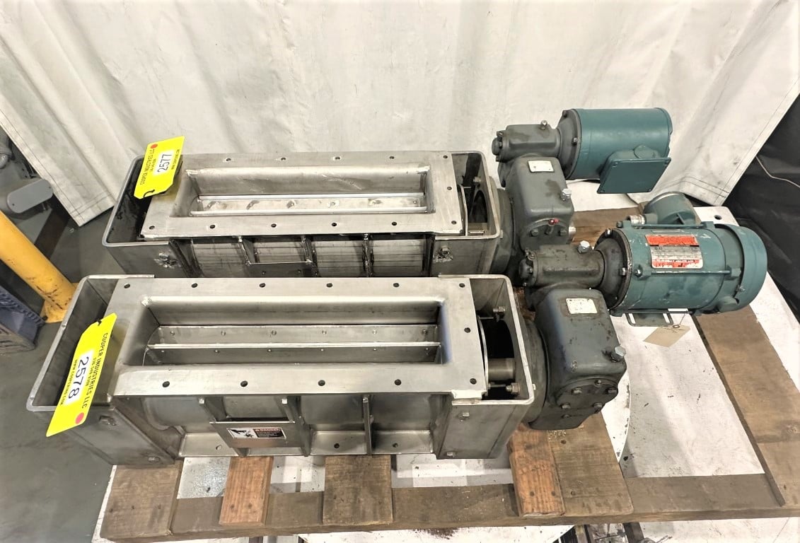 5" x 22" Wyssmont #RAL-095, rotary airlock feeder, Stainless adjustable tip - Image 3