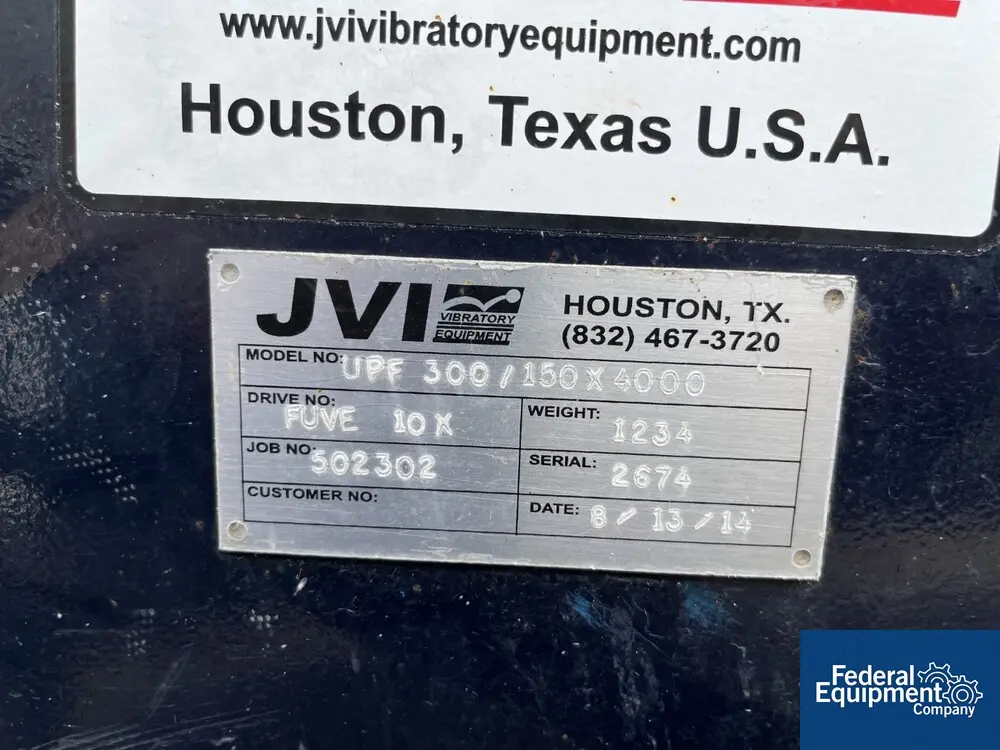 JVI #UPF-300/150X-4000, Vibratory Conveyor, 2014 - Image 2