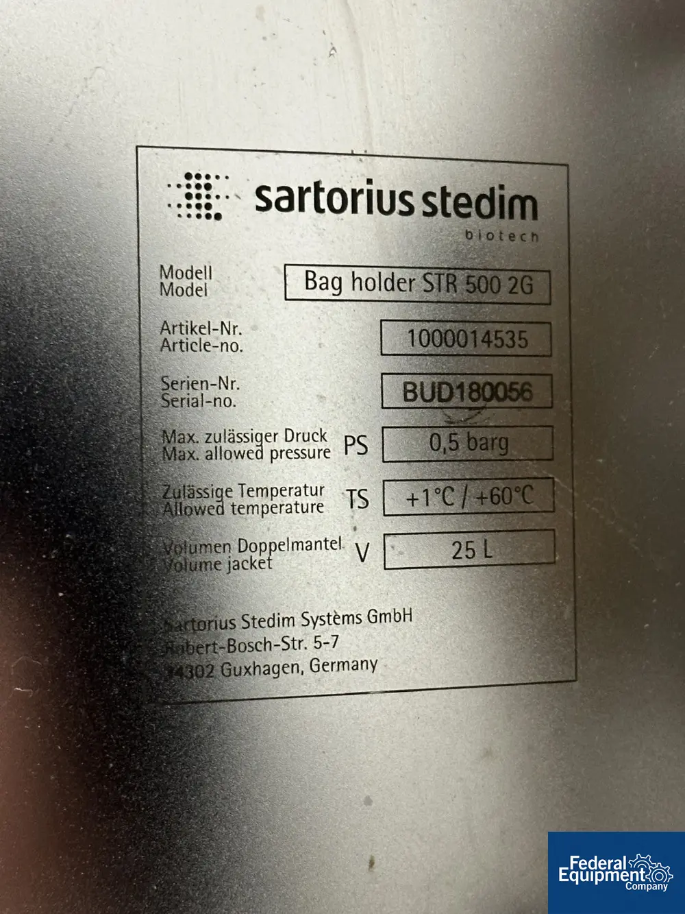 Sartorius Stedim #BIOSTAT-STR-500-2G, Single-Use Bioreactor, 500 L, w/ chillers & scale (2 available) - Image 3