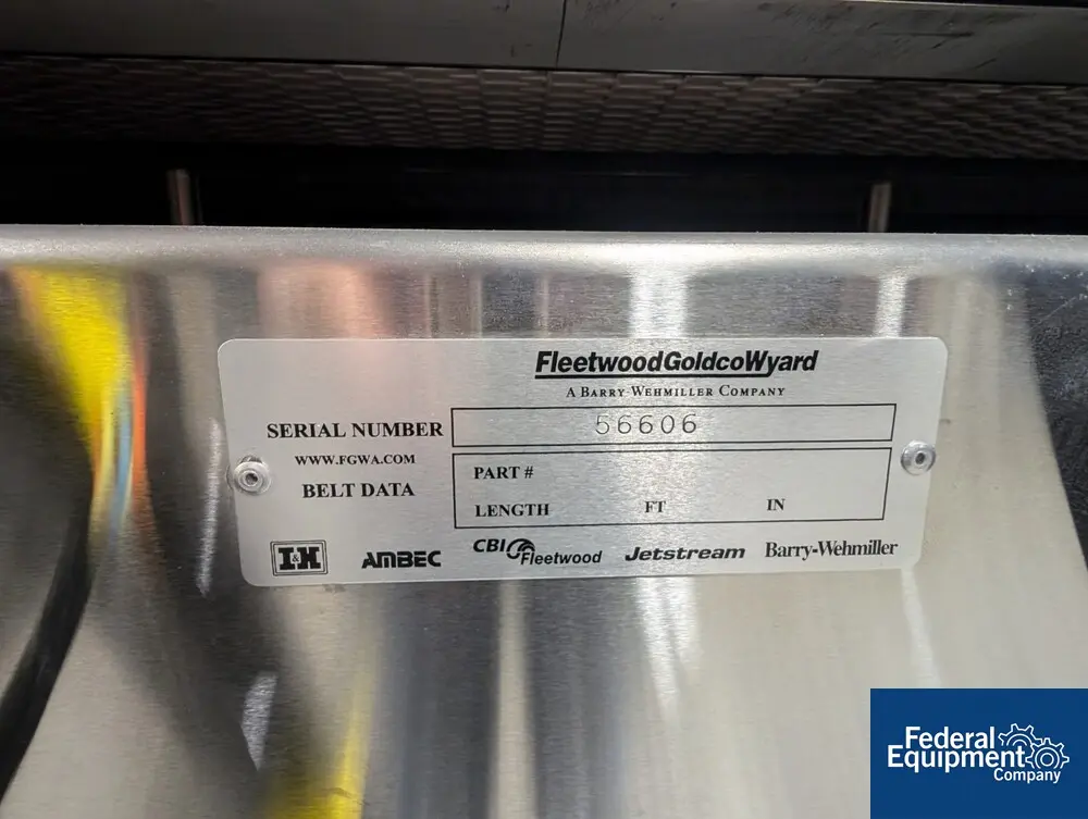 72" width x 175" L Barry Wehmiller, Accumulation Conveyor, Stainless Steel, 2x 36" belts, 1 HP, 4" middle - Image 2