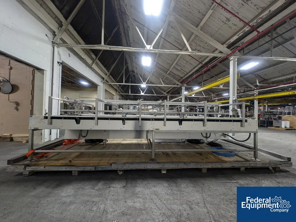 72" width x 175" L Barry Wehmiller, Accumulation Conveyor, Stainless Steel, 2x 36" belts, 1 HP, 4" middle - Image 4