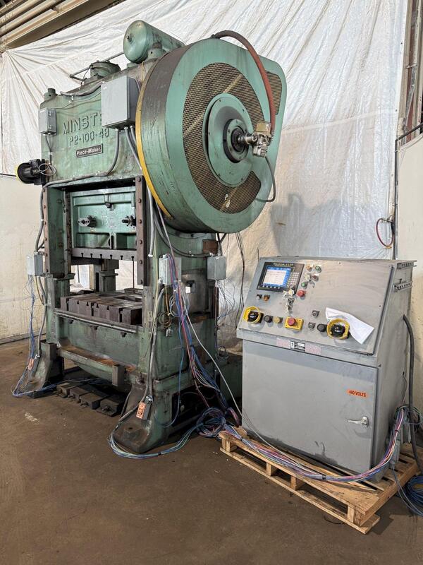 100 Ton, Minster Piece Maker #P2-100-48, straight side double crank, 4" stroke, 17" Shut Height, 4" adj. - Image 1