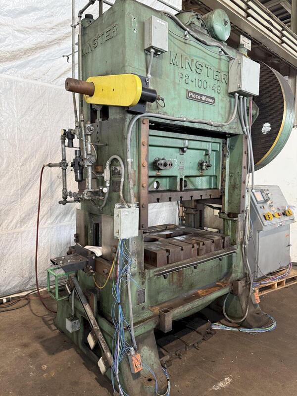 100 Ton, Minster Piece Maker #P2-100-48, straight side double crank, 4" stroke, 17" Shut Height, 4" adj. - Image 7