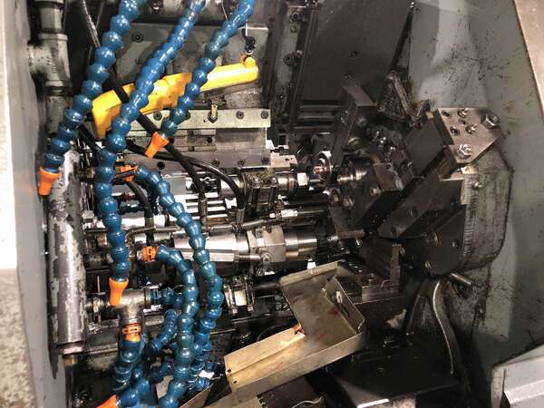 Acme #RA-6, 1-1/4", stock reel & stand, universal chip conveyor, serial #71092-C, 1974 - Image 3