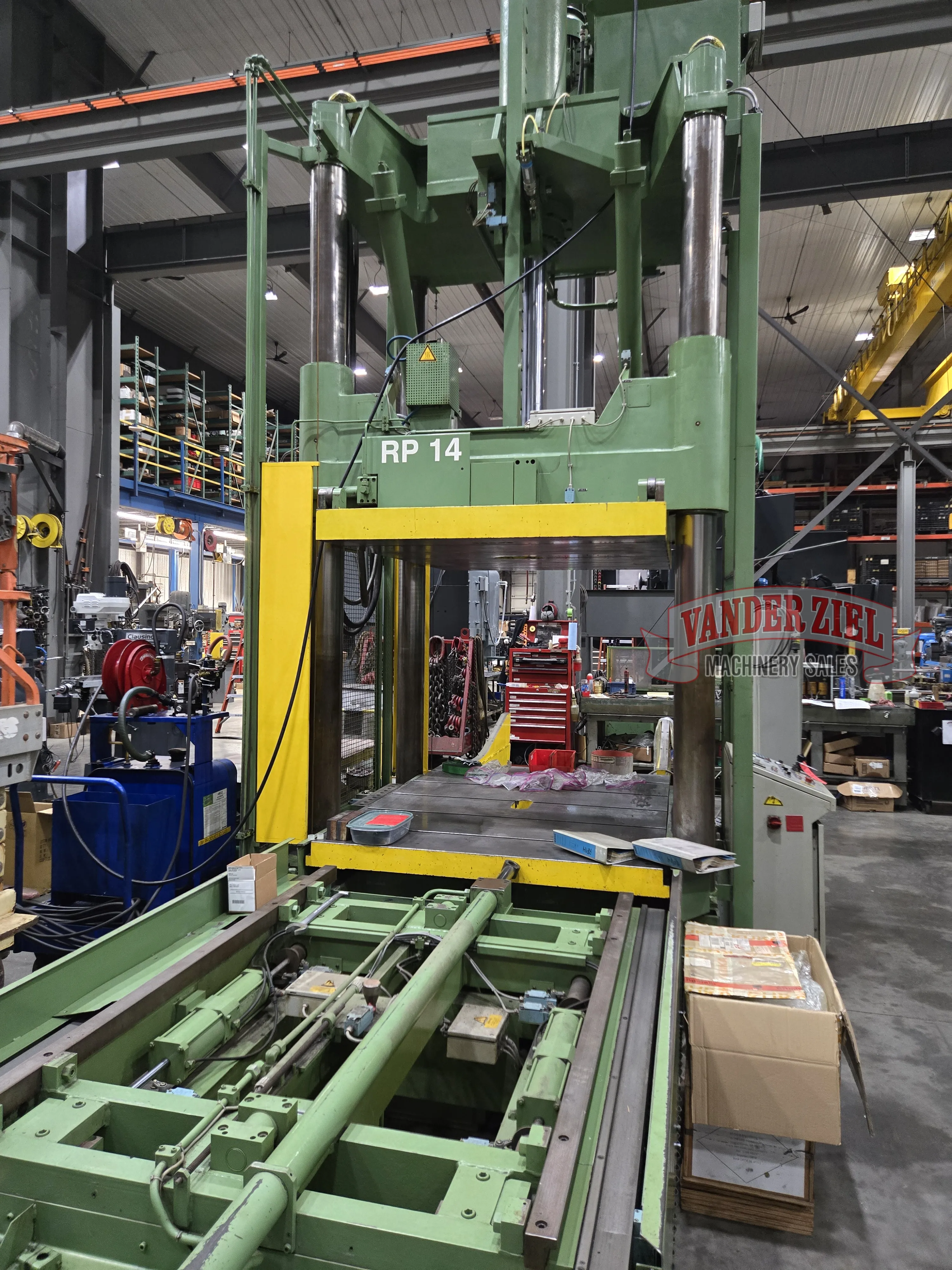 100 Ton, Reis #TUS-160S-100, hydraulic spotting press, 90.55" DL, 63.78" btwn columns - Image 3