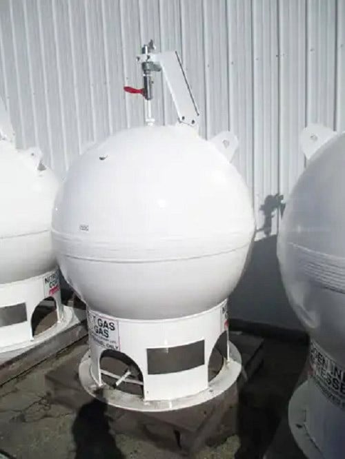 250 gallon 5500 psi, 48" x 48" x 65", Steel SPHERE, CNG gas, 33.5 CF volume, Factory Refurbished - Image 1