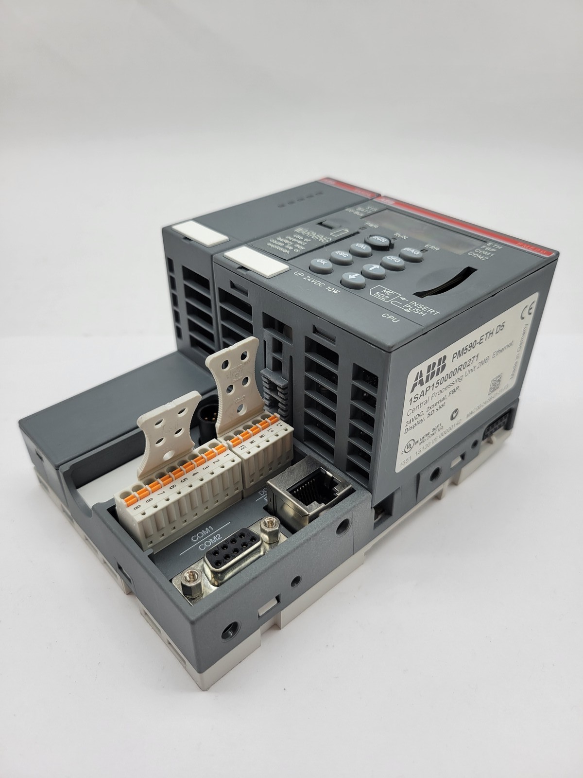 ABB #PM590-ETH-D5, Central Processing Unit, w/ Communication 2MB, 24VDC, 10Wire, TA524 - Image 1