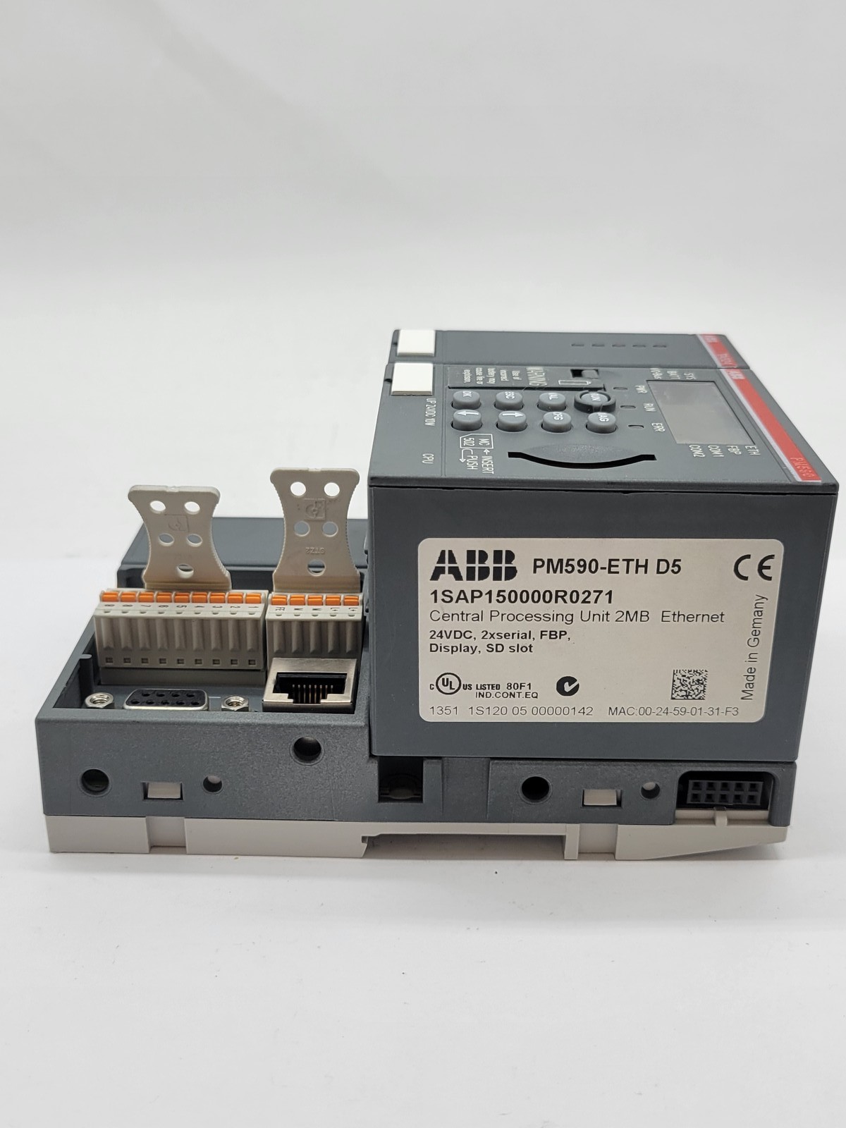 ABB #PM590-ETH-D5, Central Processing Unit, w/ Communication 2MB, 24VDC, 10Wire, TA524 - Image 6