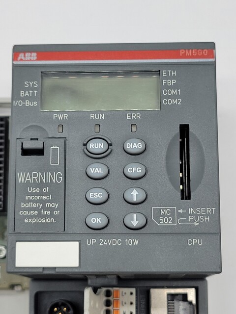 ABB #PM590-ETH-D5, Central Processing Unit, 1SAP150000R0271, 2MB, 24V., 10Wire - Image 3