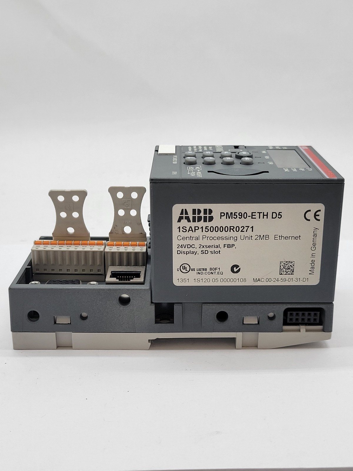 ABB #PM590-ETH-D5, Central Processing Unit, 1SAP150000R0271, 2MB, 24V., 10Wire - Image 6