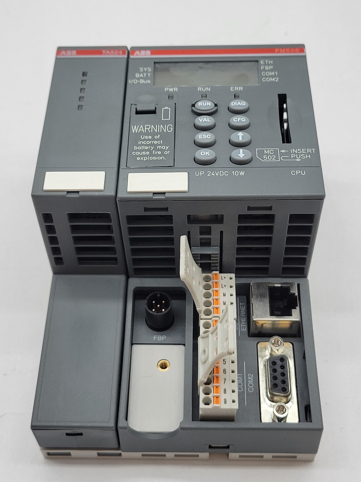 ABB #PM590-ETH-D5, CPU, w/ Dummy Coupler Module, 1SAP150000R0271, 2MB, 24V., 10Wire, TA524 - Image 3