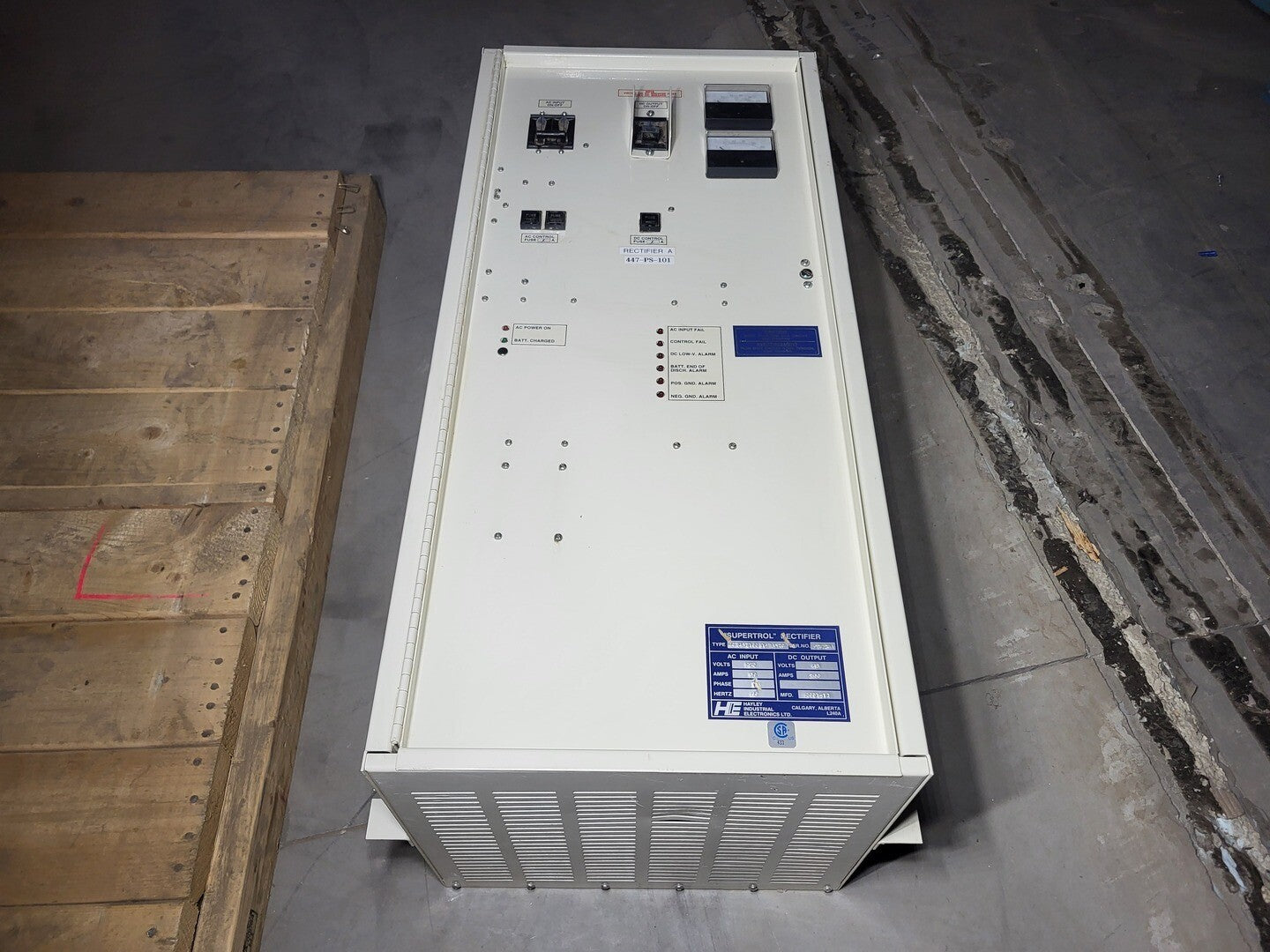 100 Amp. 48 VDC, 230 VAC, Hayley CCE48D100R19H35TC CCE Supertrol rectifier, new surplus - Image 1