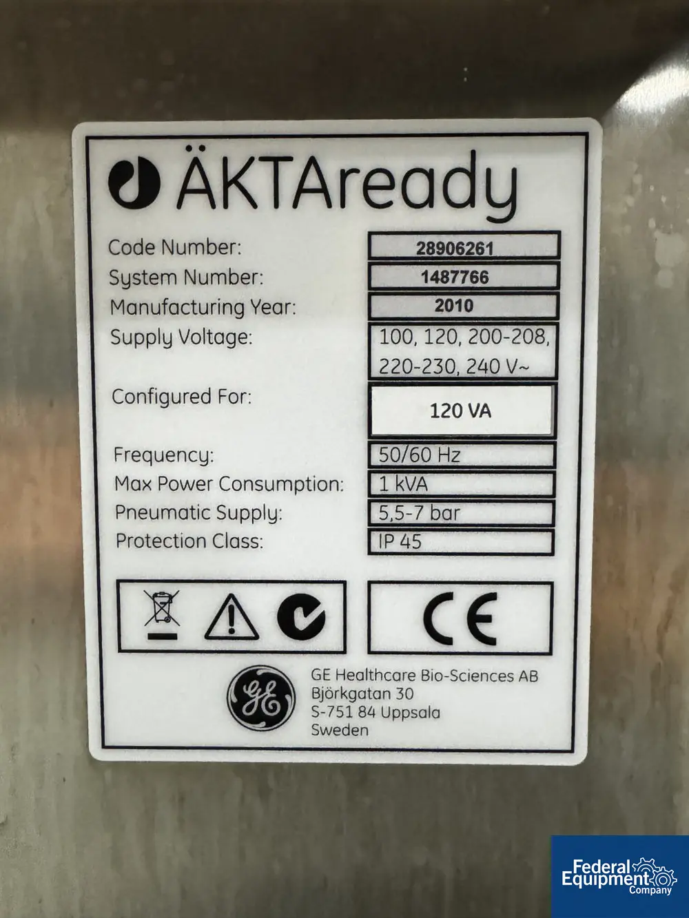 General Electric Healthcare #AKTAready, Single Use Chromatography System, 120 V., Portable, 2010 - Image 2
